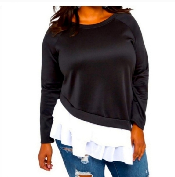 NWOT ASHLEY STEWART TIERED RUFFLE TOP 22/24 - Picture 1 of 4